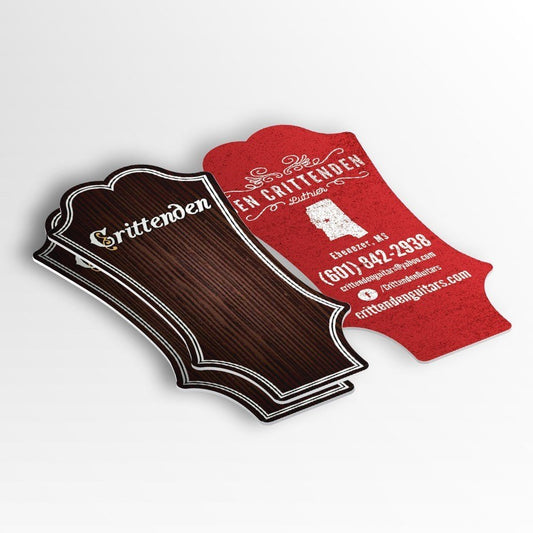 Custom Die Cut Guitar Shaped Business Card - Print Peppermint