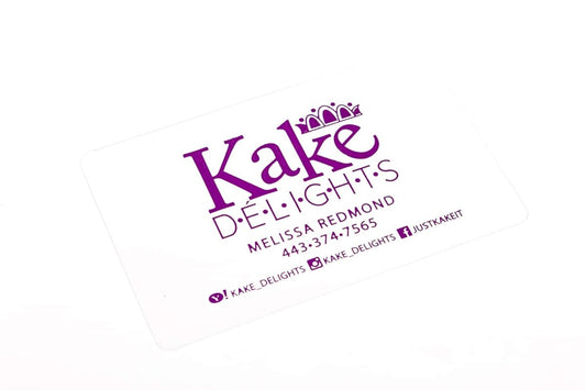 kake delights bakery Business Card Design Example - Print Peppermint