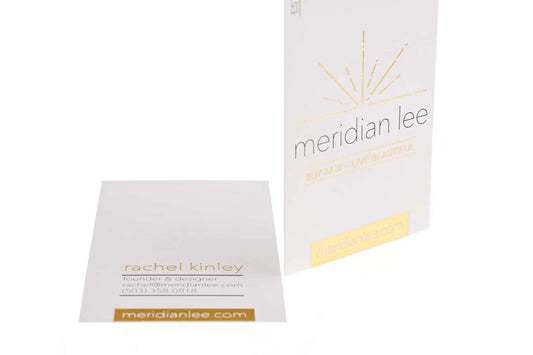 meridian lee shop bags Business Card Design Example - Print Peppermint