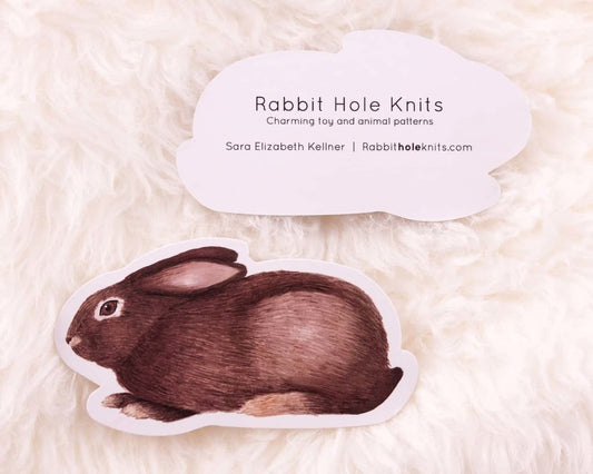 Rabbit Hole Knits Business Ca Business Card Design Example - Print Peppermint