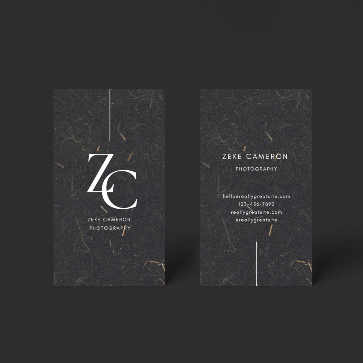 print - Black Vertical Pulp Paper Business Cards - Print Peppermint - custom