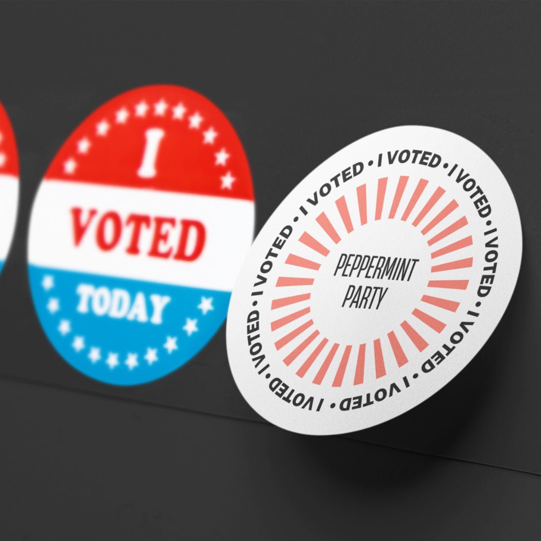 print - Circle Stickers - Print Peppermint - custom
