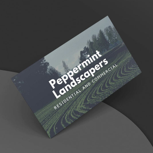 print - Green Farm Field Landscaping Business Card - Print Peppermint - custom