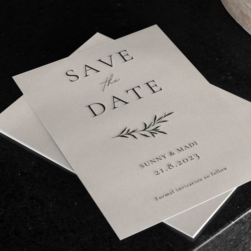 print - Letterpress Save The Dates - Print Peppermint - custom