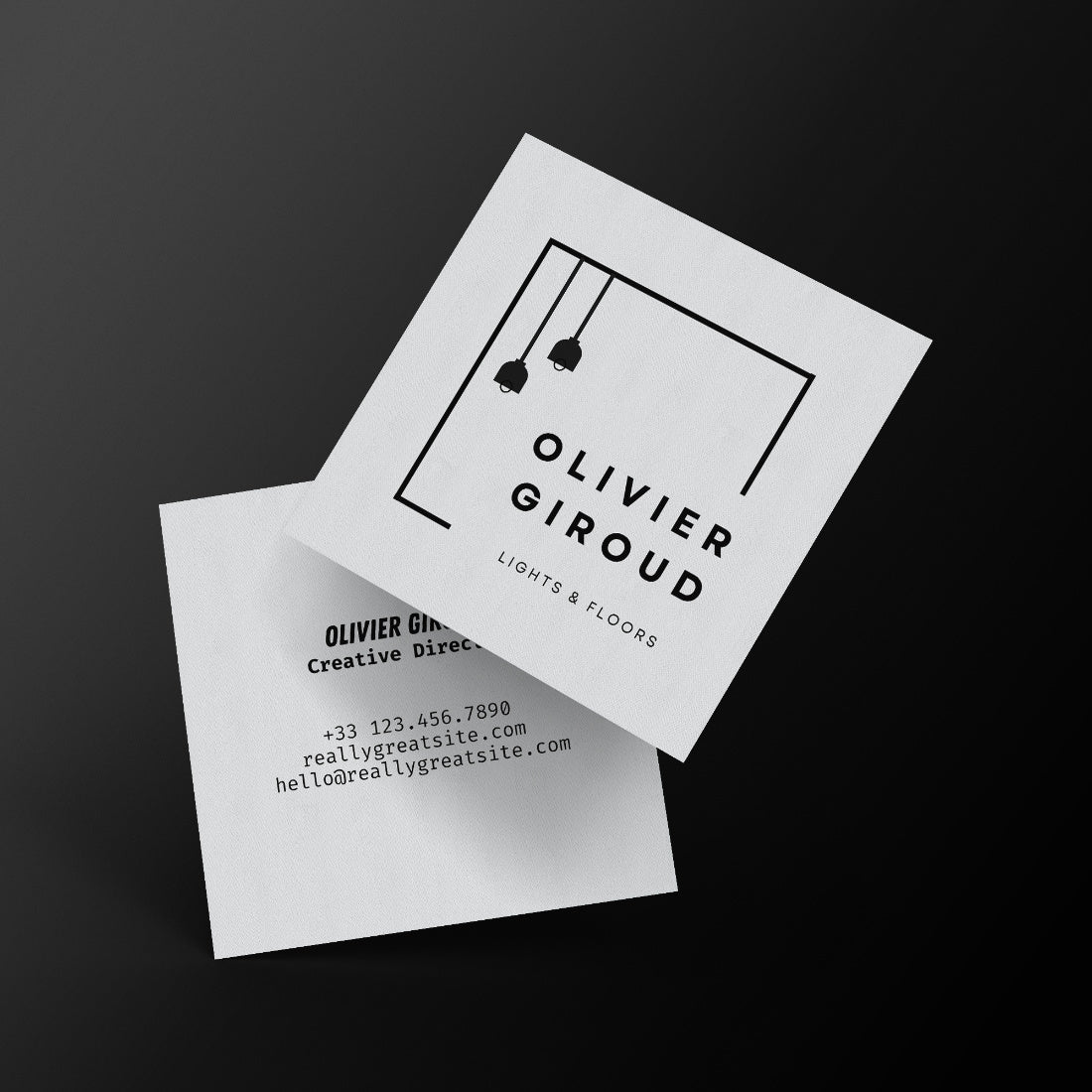 print - Minimal Square Interiors Contractors Business Card - Print Peppermint - custom