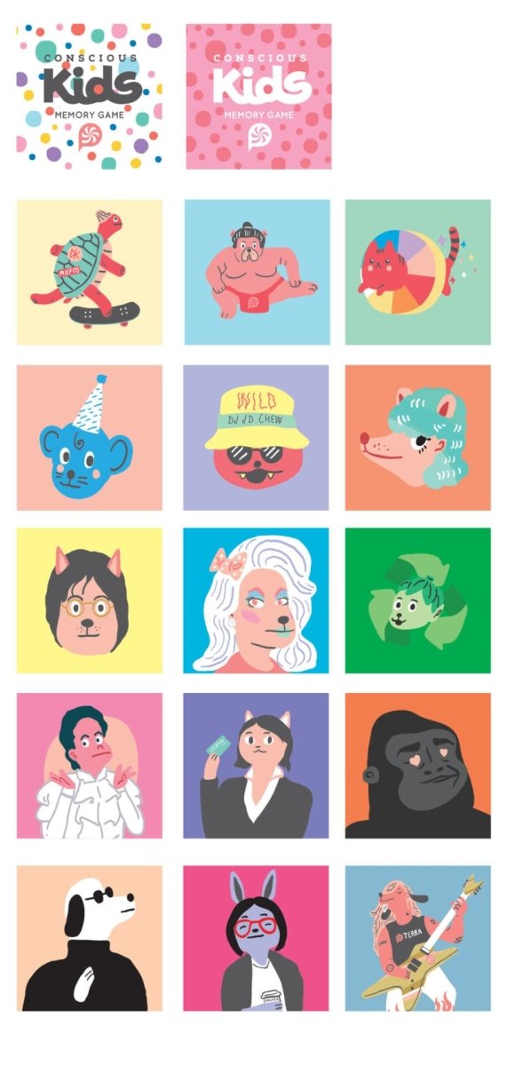print - Peppermint Kids Memory Game - Print Peppermint - custom