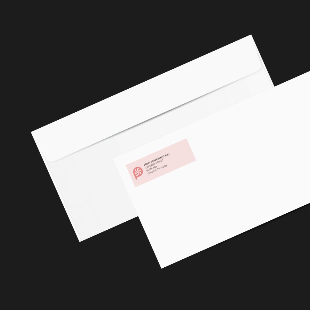 Personalised wedding envelope seal sticker gloss Black Rectangle White  print