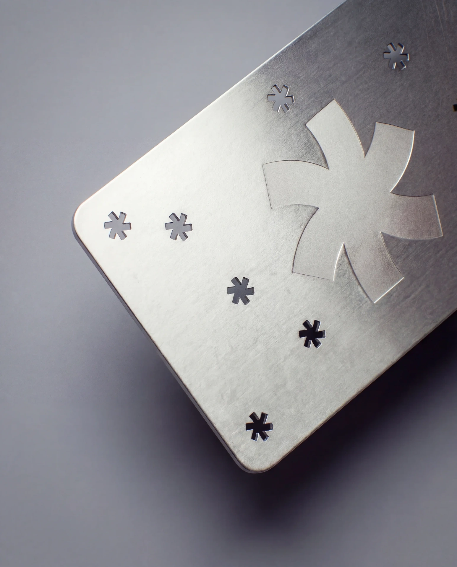 Brushed metal business card