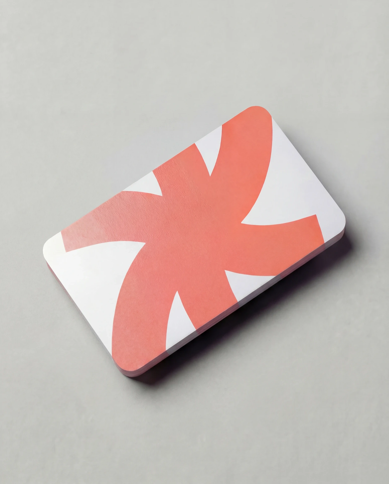 Rounded corner 16pt matte business card on gray background