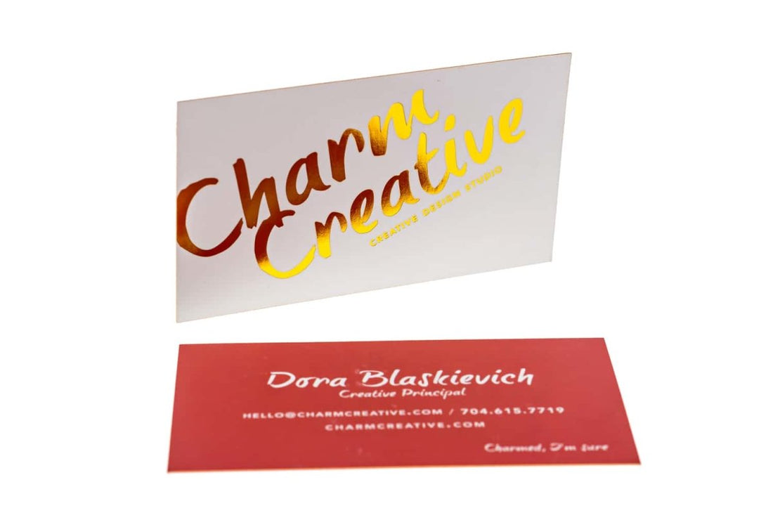charm creative design marketing Business Card Design Example - Print Peppermint