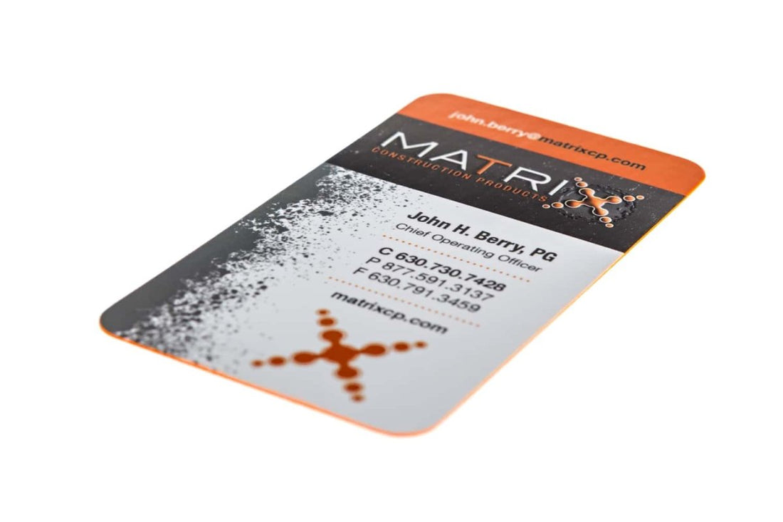 matrix construction products Business Card Design Example - Print Peppermint