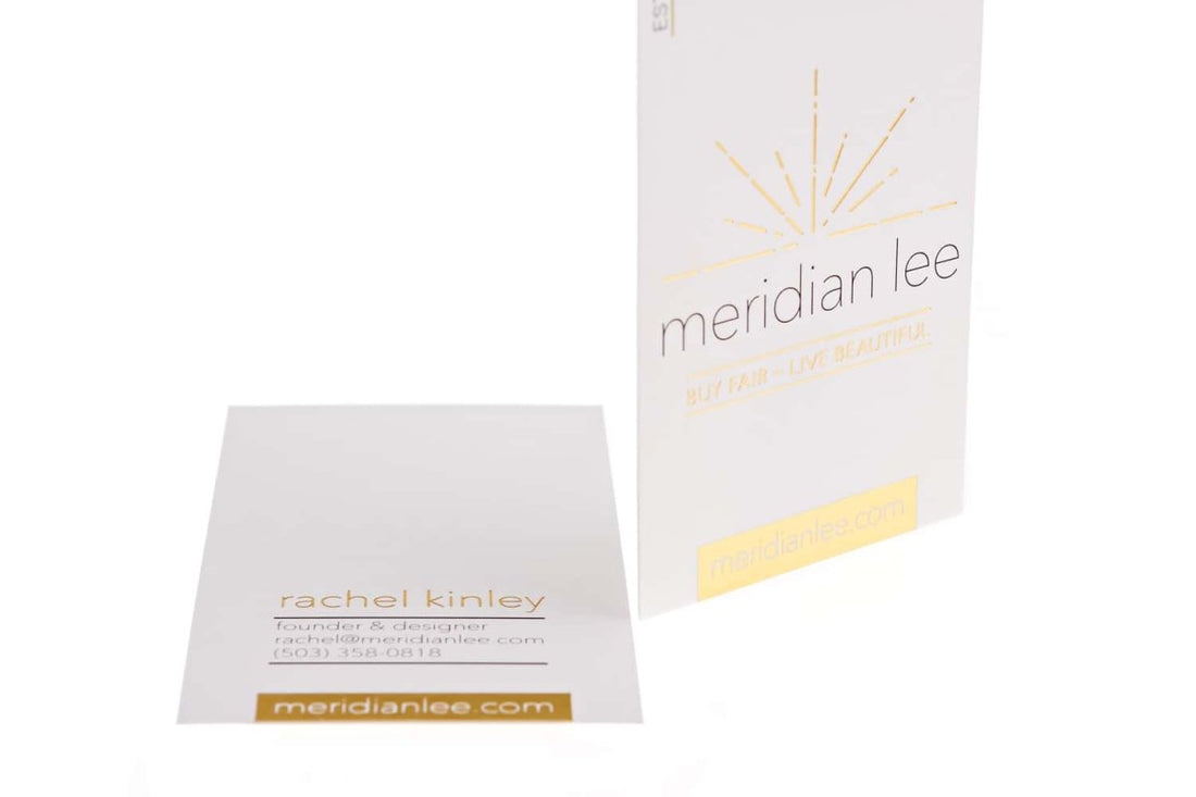 meridian lee shop bags Business Card Design Example - Print Peppermint