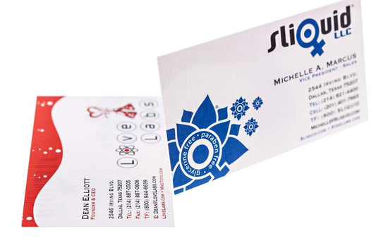 Safe & Sexy! Sliquid Natural Lubricants For Women Business Card Design Example - Print Peppermint