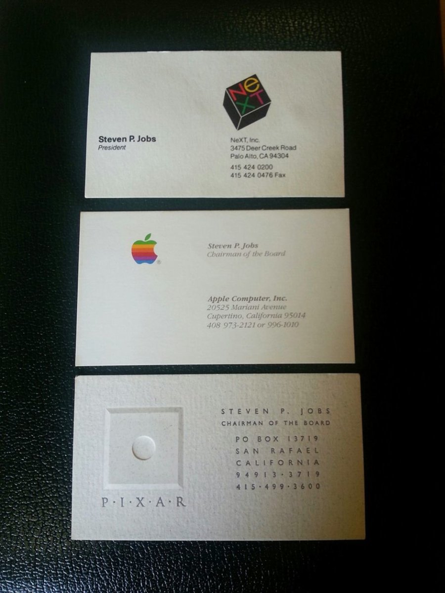 Die 3 Visitenkarten von Steve Jobs wurden für 10,050 $ in einer Auktion verkauft - Print Peppermint