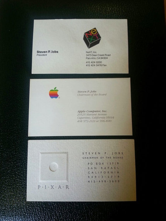 Steve Jobs’ 3 Business Cards Were Sold For 10,050$ In Auction - Print Peppermint