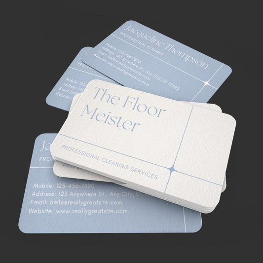 print - Clever Sky Blue Tile Floor Cleaning Services Business Card - Print Peppermint - custom