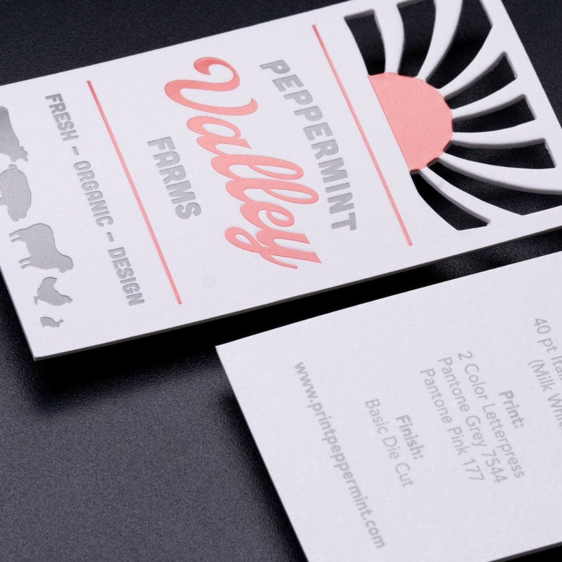 print - Die Cut Business Cards - Print Peppermint - custom