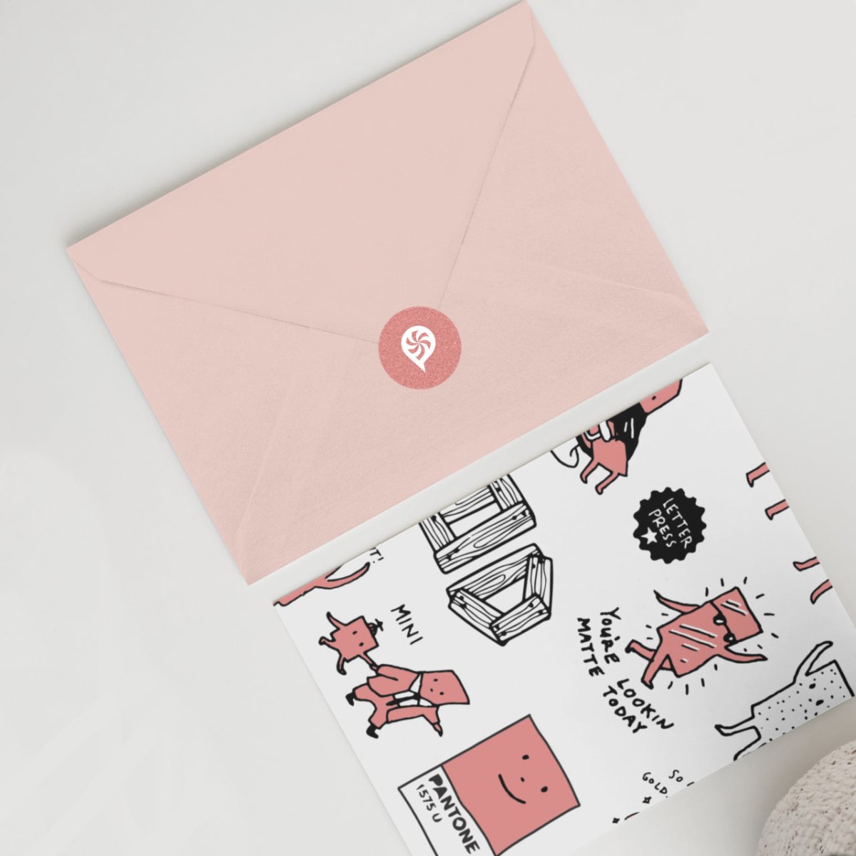 print - Envelope Seals - Print Peppermint - custom