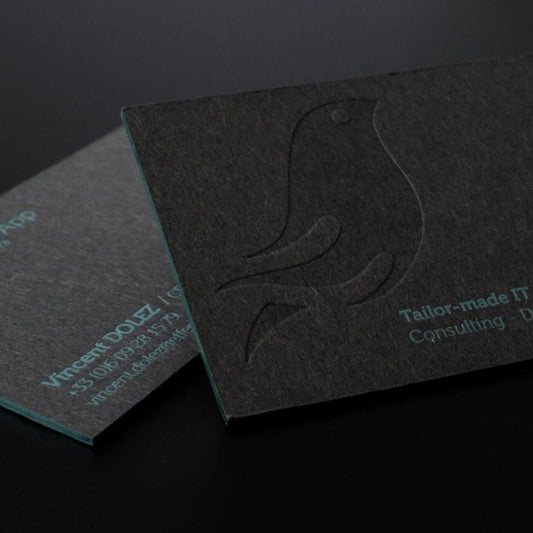 print - Gray Business Cards - Print Peppermint - custom