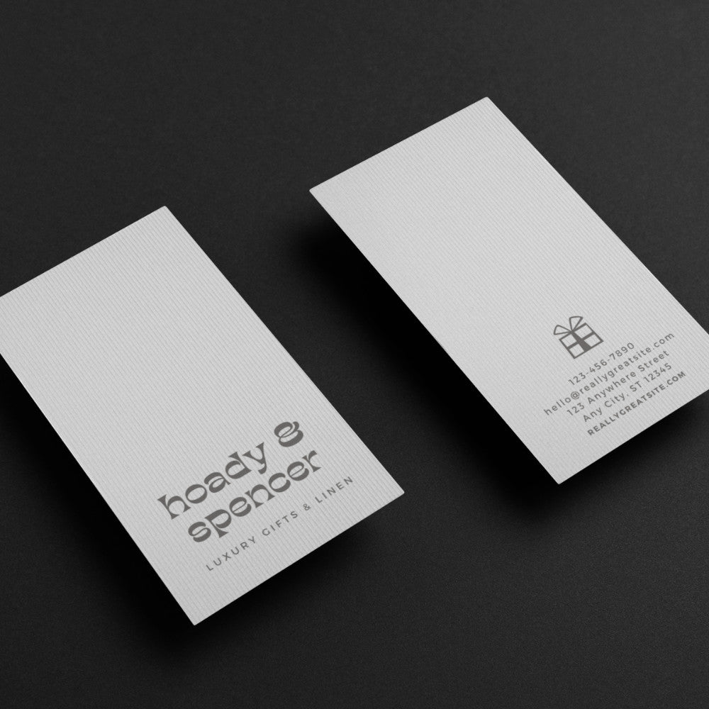 Druck - Moderne vertikale Visitenkarte aus strukturiertem Papier - Print Peppermint - Brauch